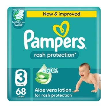 Pampers Rash Protection Diapers Size 3 (6–10 Kg) 68s